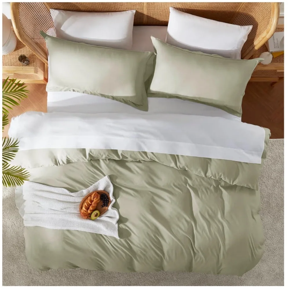 Nestl Olive Green Duvet Cover Set